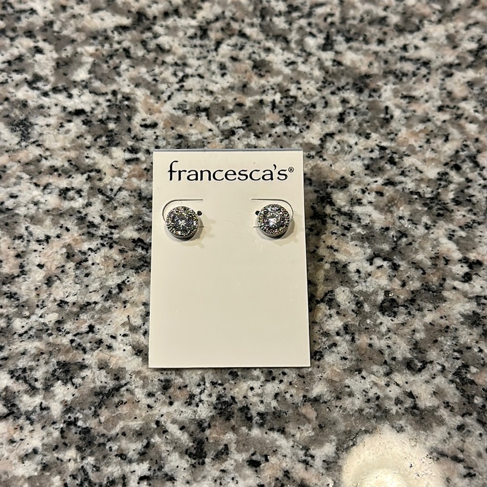 Silver Diamond Earrings